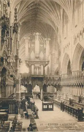 PC63619 Kathedrale von Exeter. Der Chancel. Blick nach Westen. Worth and Co