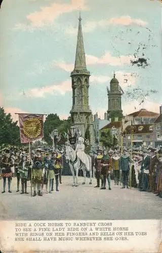 PC64387 Reiten Sie mit einem Hahnenpferd nach Banbury Cross. 1904