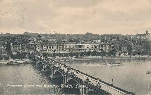 PC63604 Somerset House und Waterloo Bridge. London. Valentinstag. 1913