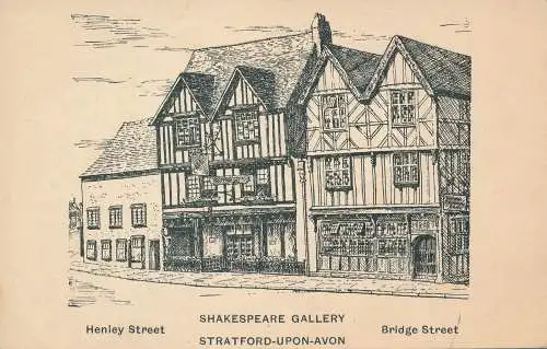 PC66851 Henley Street. Bridge Street. Stratford Upon Avon. Shakespeare Galerie