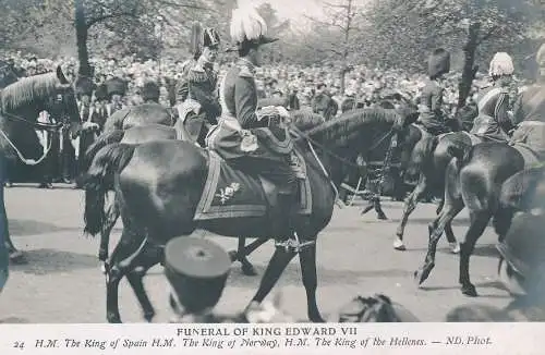 PC63831 Beerdigung von König Edward VII. H.M. Der König von Spanien H.M. Der König von No