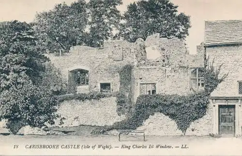 PC63637 Carisbrooke Castle. Isle of Wight. King Charles Ist Fenster. Abgabe. Nr. 18