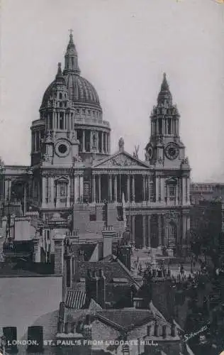 PC64560 London. St. Pauls von Ludgate Hill. Tuck. Silverette