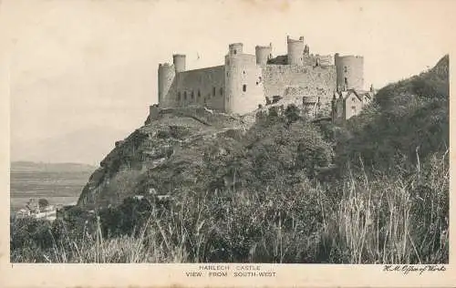 PC63918 Schloss Harlech. Blick von Südwesten. Büro der Werke. Vandyck