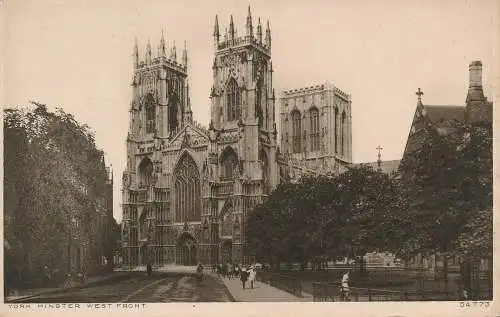 PC64380 York Minster Westfront. Photochrom. Nr. 54773