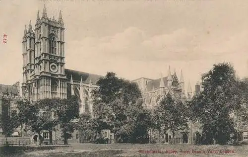 PC66889 Westminster Abbey von Deans Yard. London. C. Teich