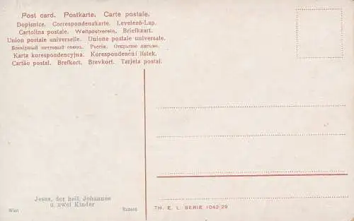PC66695 Malpostkarte. Jesus der Heil. Johannes u. Zwei Kinder. Rubens. Th.