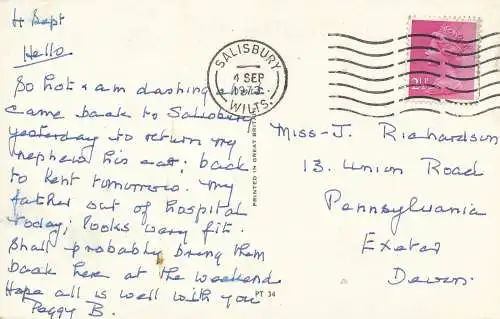 PC67117 alte Postkarte. Kleines Kätzchen. Nr. PT 34. 1973