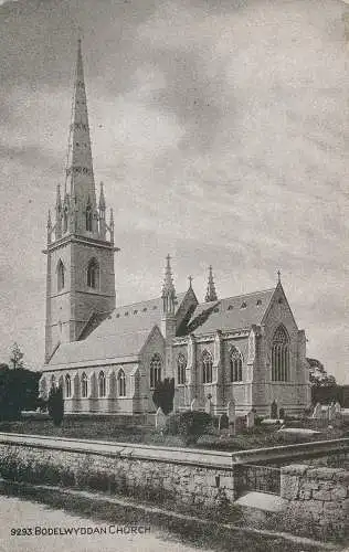 PC64997 Bodelwyddan Kirche. Photochrom. Sepiatone. Nr. 9293