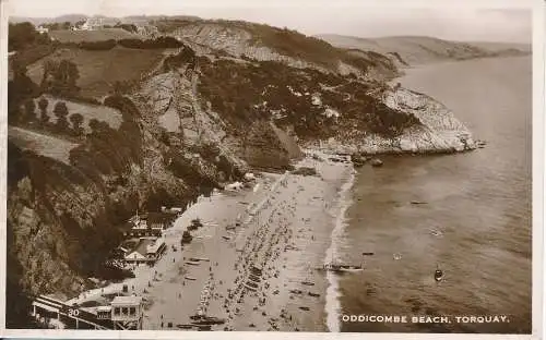 PC66568 Oddicombe Beach. Torquay. Excel. RP. 1936