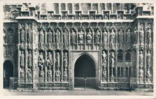 PC66799 Detail des westlichen Bildschirms. Kathedrale von Exeter. Walter Scott. RP