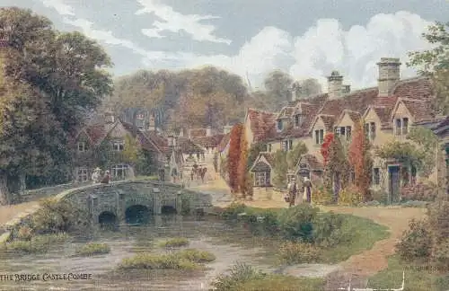 PC63750 Die Brücke. Castle Combe. Lachs. Nr. 1584