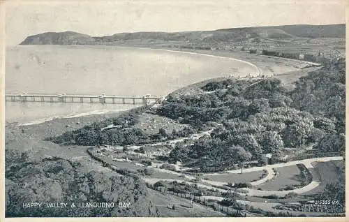 PC67296 Happy Valley und Llandudno Bay. Valentinstag. Silber. Nr. 215355. 1955