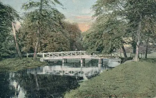 PC68121 Die Brücke. Cassiobury Park. Watford. Valentinstag. 1904