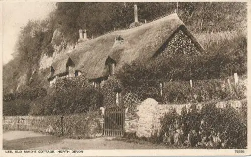 PC68926 Lee. Old Maids Cottage. North Devon. Photochrom. Nr. 75595. 1947