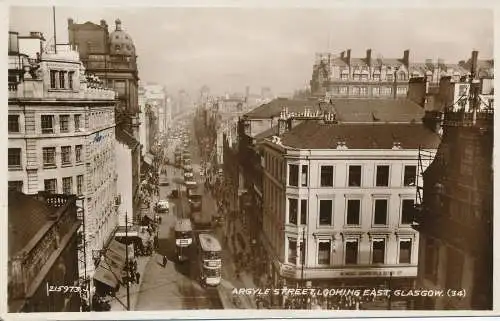 PC67512 Argyle Street mit Blick nach Osten. Glasgow. Valentinstag. Nr. 215973. RP