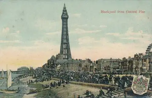 PC68157 Blackpool vom Central Pier. Milton Glasur. 1906