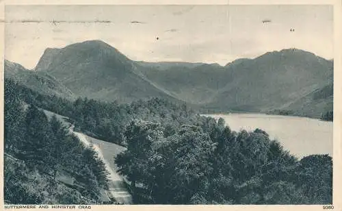 PC69121 Buttermere und Honister Crag. Photochrom. Nr. 9360. 1952