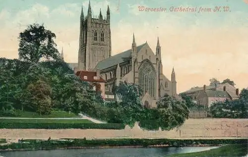 PC68182 Worcester Cathedral aus N.W. Valentinstag. 1909