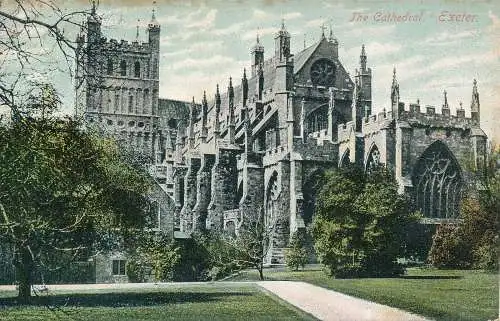 PC67393 Die Kathedrale. Exeter. E.S. London. Nr. 516