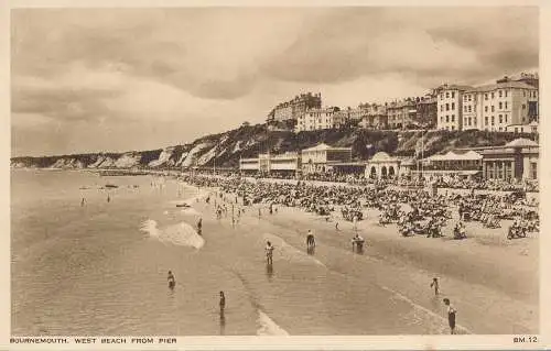 PC67804 Bournemouth. Weststrand vom Pier