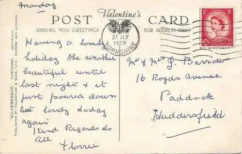 PC67637 Der Halbmond. Filey. Valentinstag. Silber. Nr. L1041. 1959