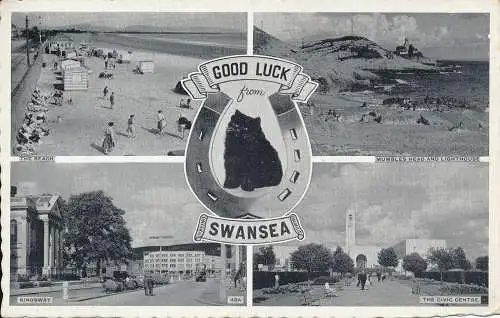 PC69716 Viel Glück von Swansea. Multi-View. 1961