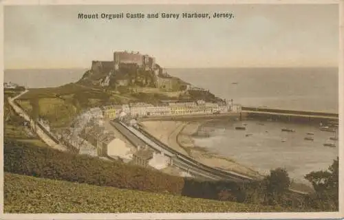 PC68963 Mount Orgueil Castle und Gorey Harbour. Trikot. Dennis