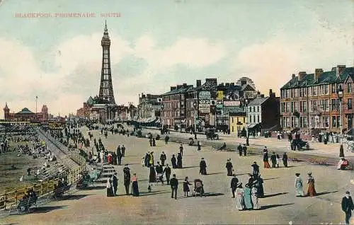 PC69129 Blackpool Promenade. Süden. E.R.G. Victoria. Nr. 22. 1908