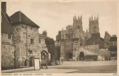 PC67325 Standbar und Minster Towers. York. Lachs. Nr. 4309