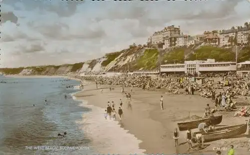 PC70936 The West Beach. Bournemouth. Donner und Clayden. Sunray. RP