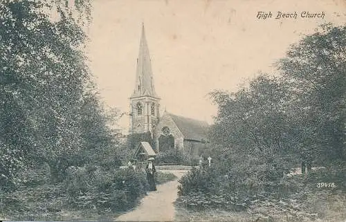 PC69582 High Beach Church. 1906