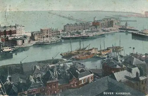 PC68994 Dover Harbour. Die London View. 1906