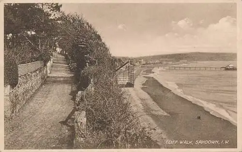 PC70956 Cliff Walk. Sandown. I.W. 1924