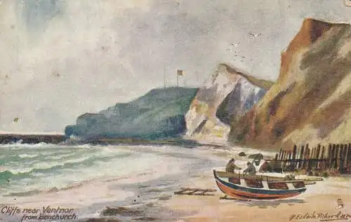 PC67595 Klippen in der Nähe von Ventnor von Bonchurch. Tuck. Aquarette. 1918