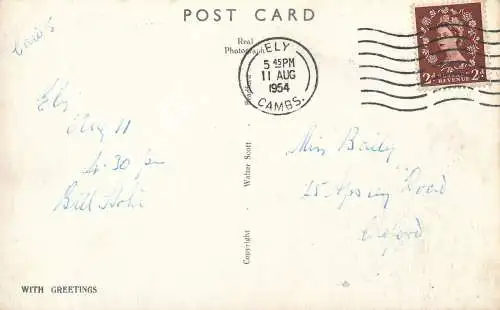 PC68218 Ely-Kathedrale. Walter Scott. RP. 1954