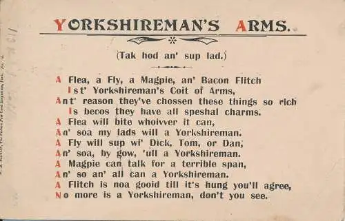 PC70832 Yorkshiremans Arme. 1913