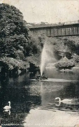 PC69561 Scarborough. Talbrücke und Park. Königin. 1909