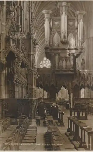 PC69050 Exeter Kathedrale. Der Thron der Orgel und des Bischofs. Judges Ltd. 1929