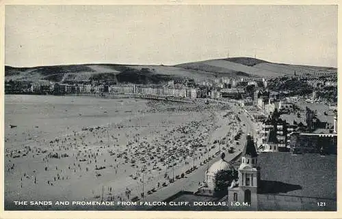 PC70847 Der Sand und die Promenade von Falcon Cliff. Douglasie. I.O.M. 1957