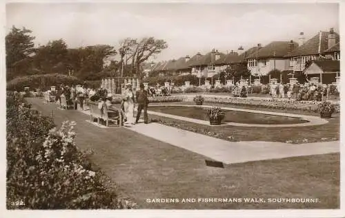 PC67836 Gärten und Fischer zu Fuß. Bournemouth. RP. Nr. 392