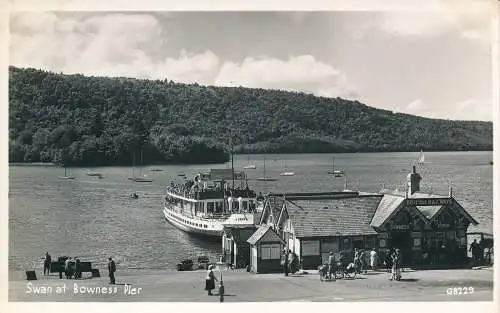 PC67673 Schwan am Bowness Pier. H. Webster. RP