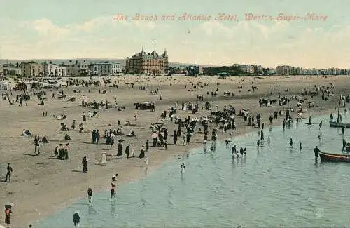 PC67734 The Beach and Atlantic Hotel. Weston Super Mare. Valentinstag