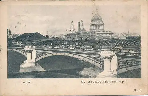 PC68356 London. Kuppel der Brücke St. Pauls und Blackfriars. 1903