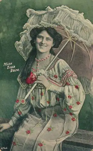 PC68002 Miss Zena Dare. Schnell. Nr. 1745. 1909