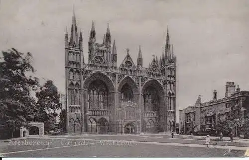 PC70171 Peterborough Cathedral. Westfront. Tuck. Silber. Nr. 1922