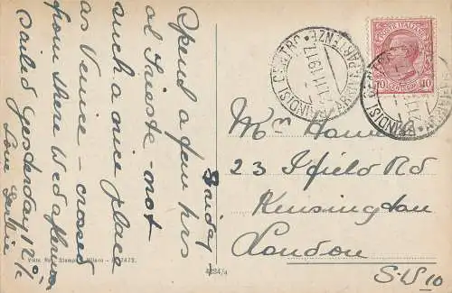 PC70912 Triest. Palast der Post und Telegrafen. 1919