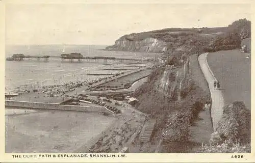 PC70854 Der Klippenpfad und die Esplanade. Shanklin. I.W. Nigh. Nr. 4628