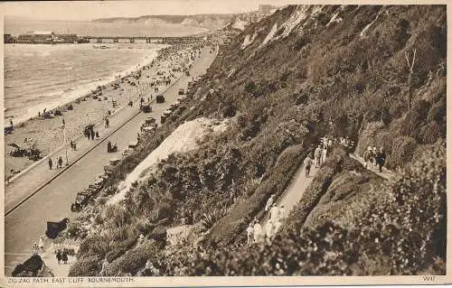 PC71165 Zickzackpfad. East Cliff. Bournemouth. wade. Sunny South