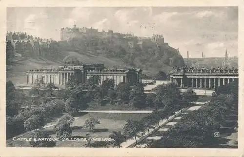 PC71409 Schloss und Nationalgalerien. Edinburgh. 1912